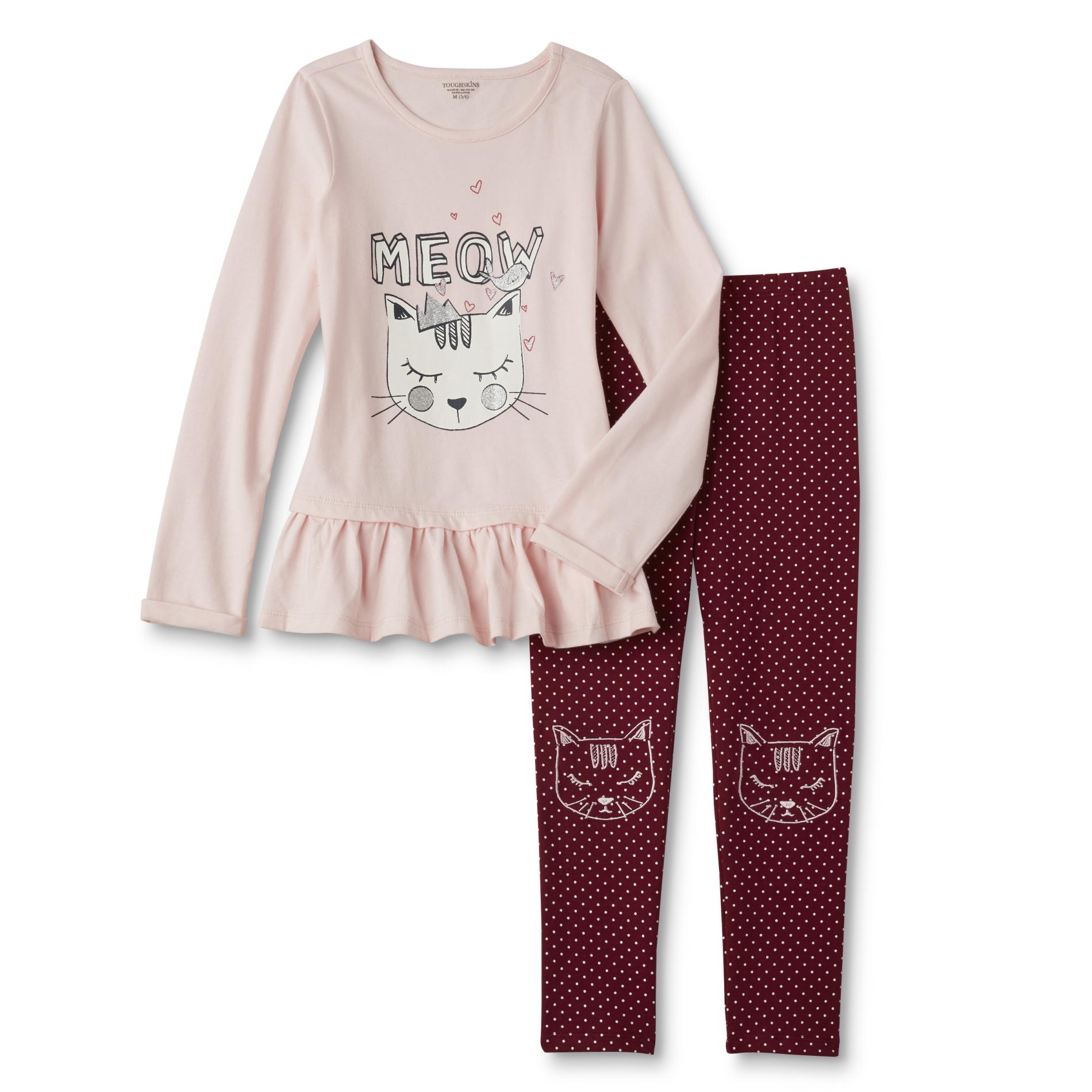 Toughskins Infant & Toddler Girls' Tunic & Leggings - Meow Kitty