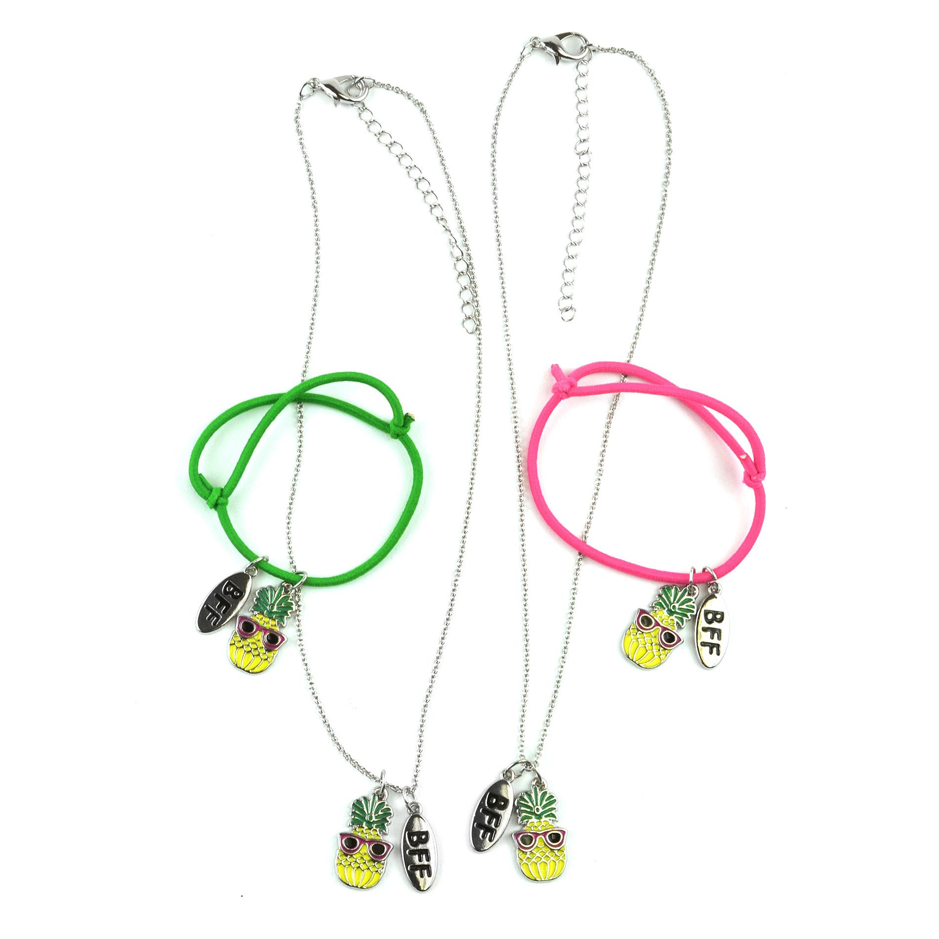 Piper Girls' 2 Necklaces & 2 Bracelets - BFF & Pineapple Piper Girls' 2 Necklaces & 2 Bracelets - BFF & Pineapple