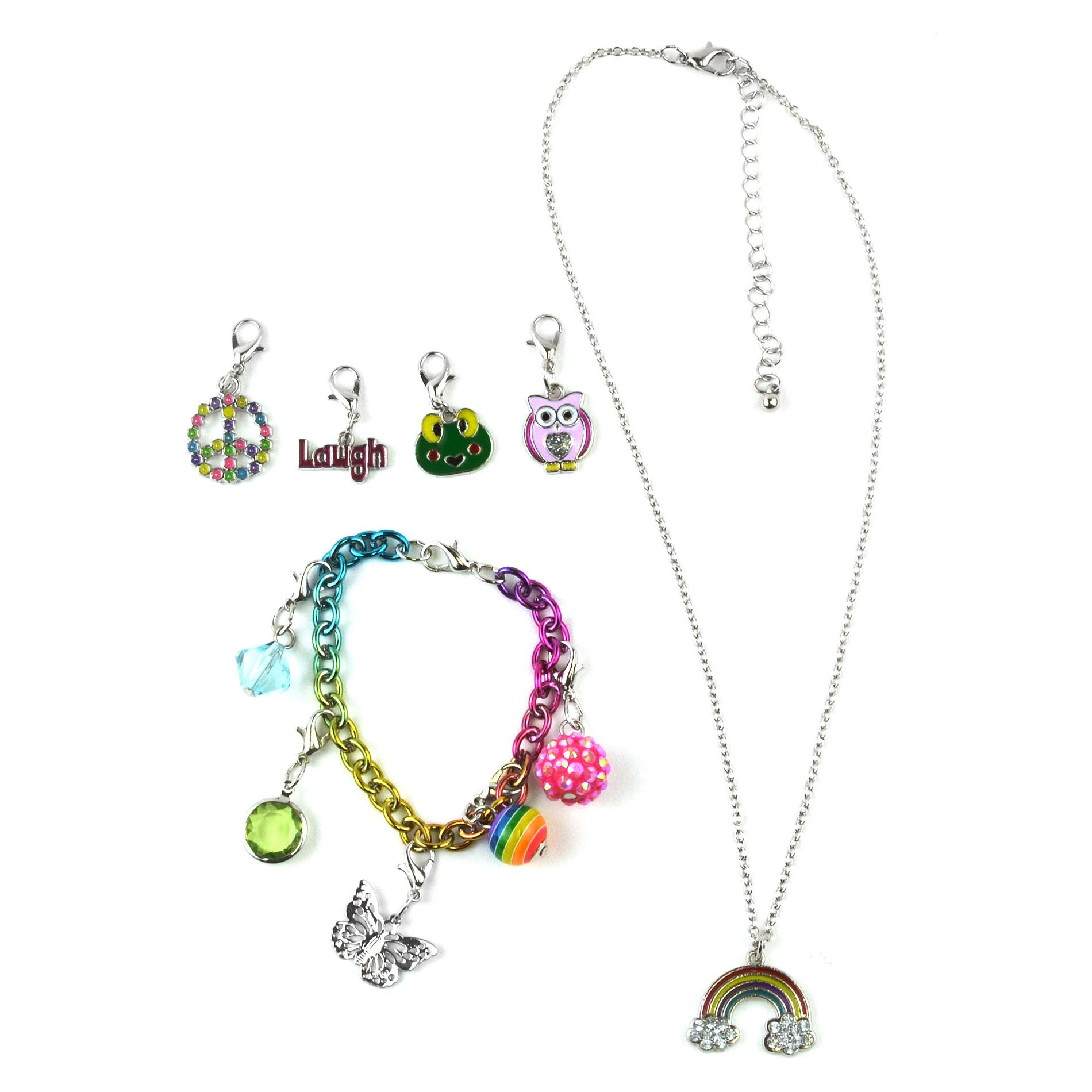 Piper Girls' Necklace, Bracelet & 9-Piece Charm Set, Grey Piper Girls' Necklace, Bracelet & 9-Piece Charm Set, Grey