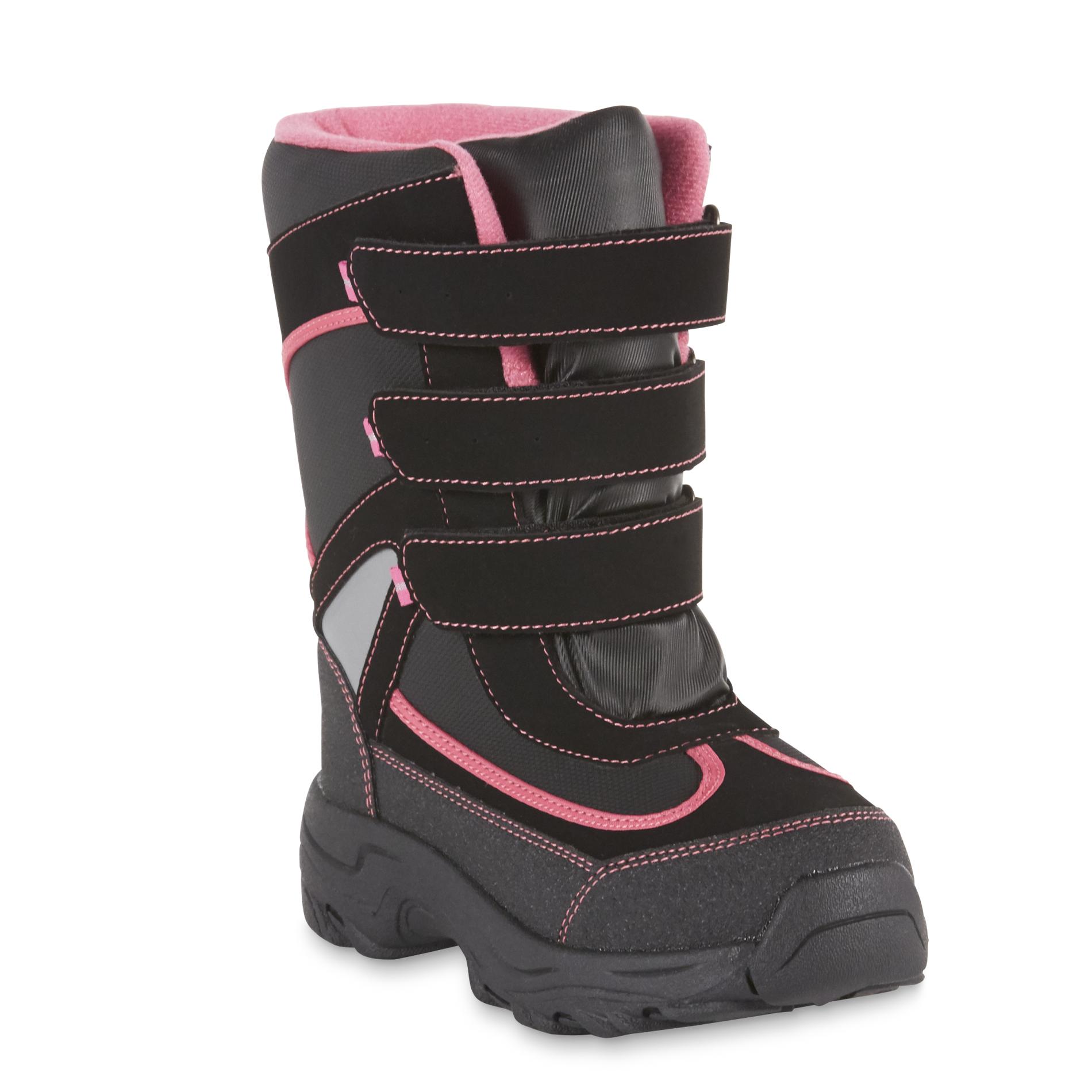Athletech Girls' Black/Pink Half Pipe Snow Boot