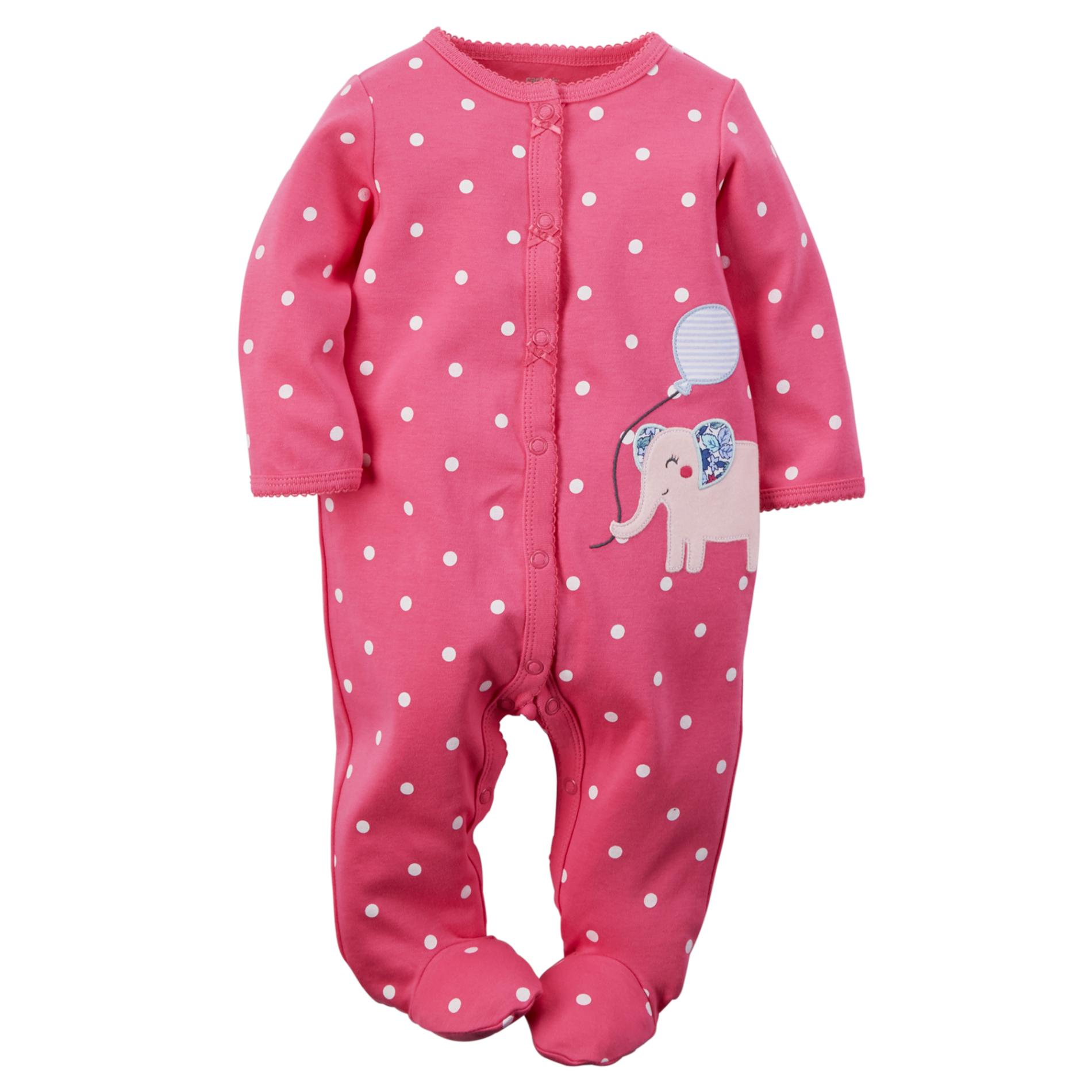 Carter's Newborn Girl's Footed Pajamas - Elephant