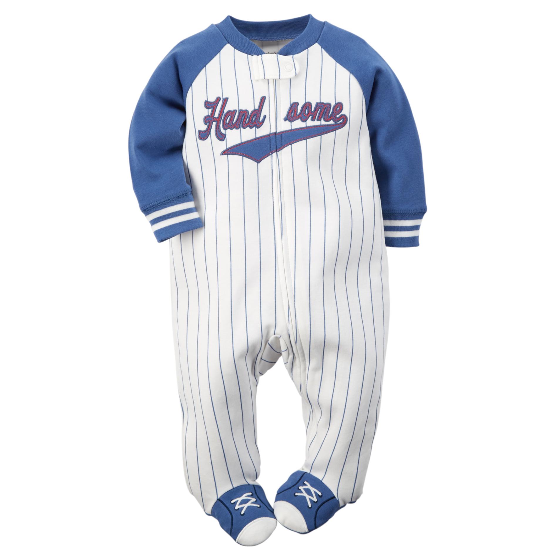 Carter's Newborn Boy's Footed Pajamas - Baseball Uniform