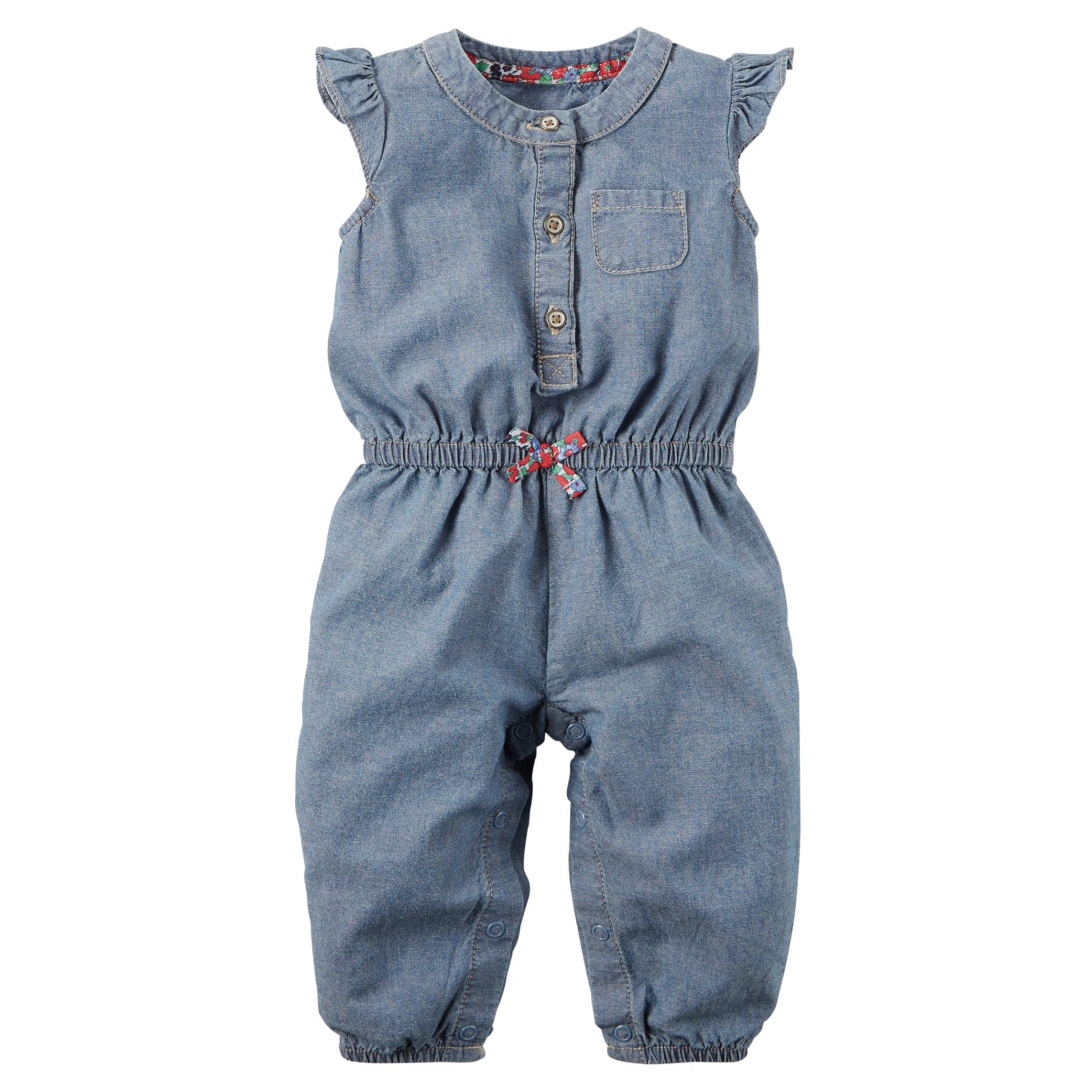 Carter's Infant & Toddler Girl's Chambray Jumpsuit
