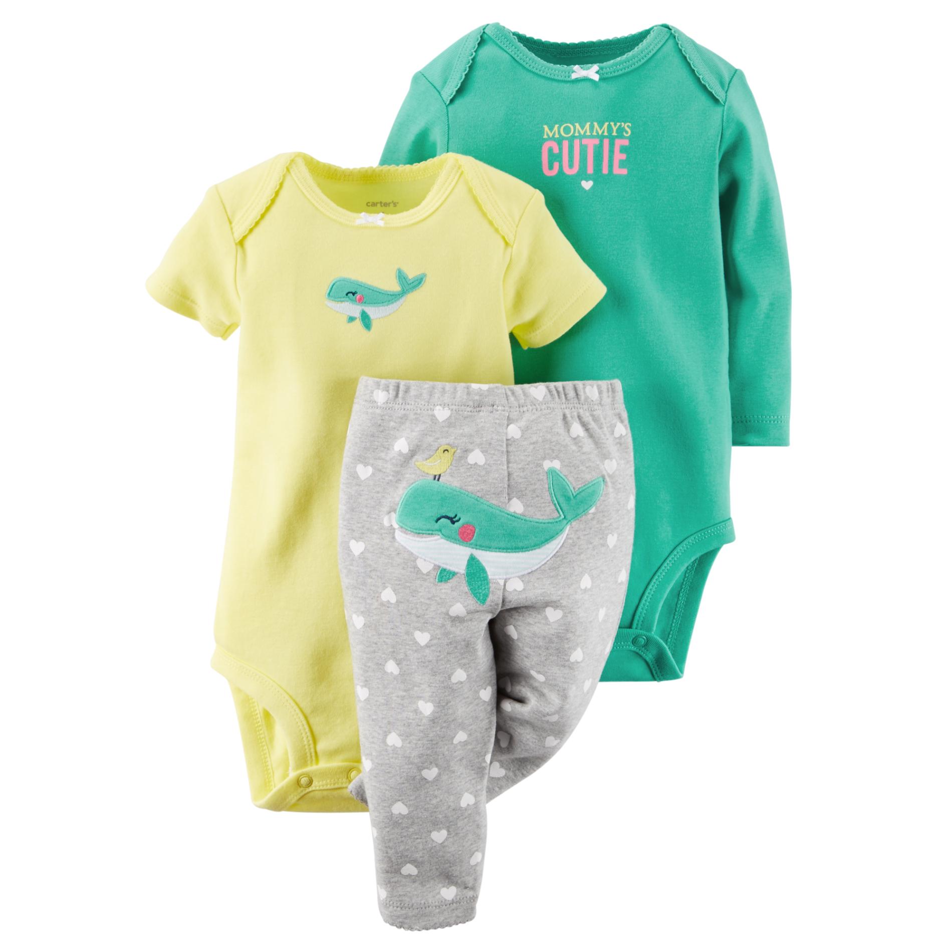 Carter's Newborn & Infant Girl's 2-Pack Bodysuits & Pants - Whale
