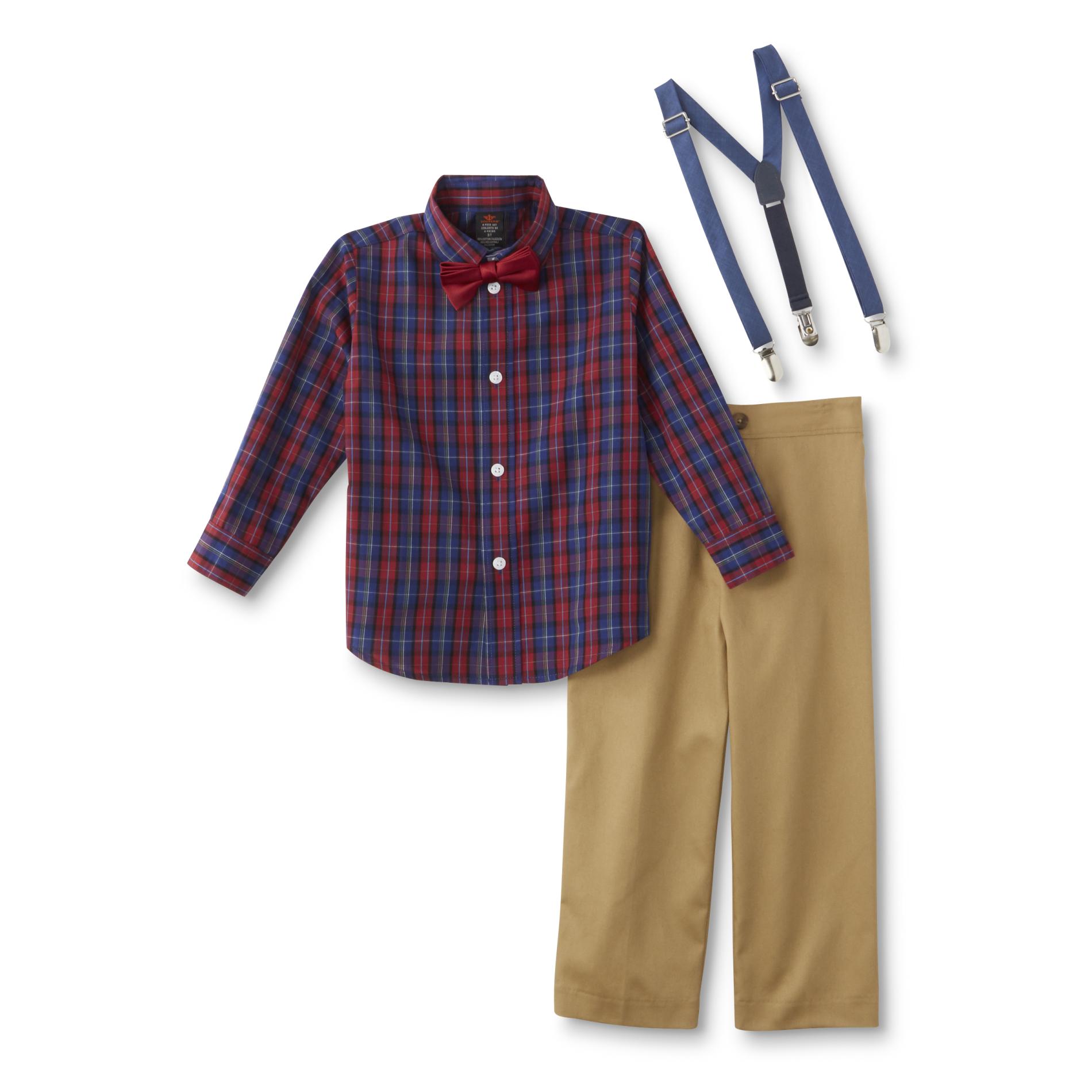 Dockers Toddler & Infants Boys' Shirt, Bow Tie, Suspenders & Pants - Plaid
