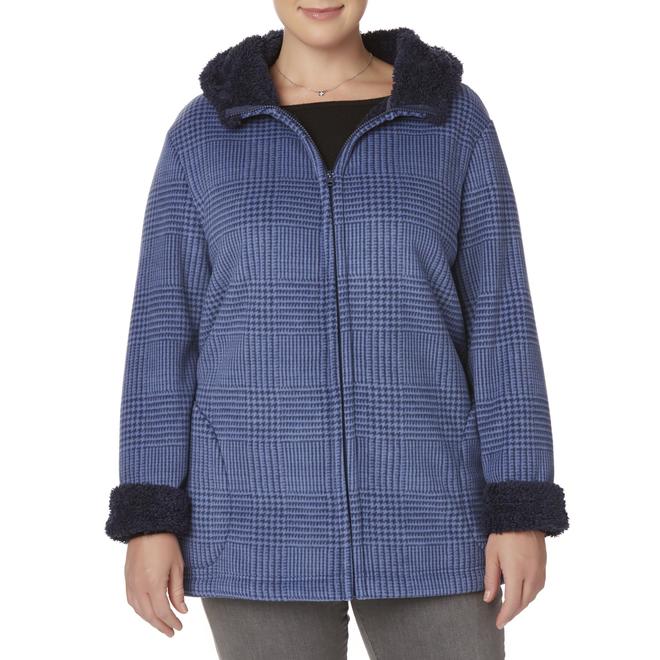 Hooded Checkered Basic Outerwear