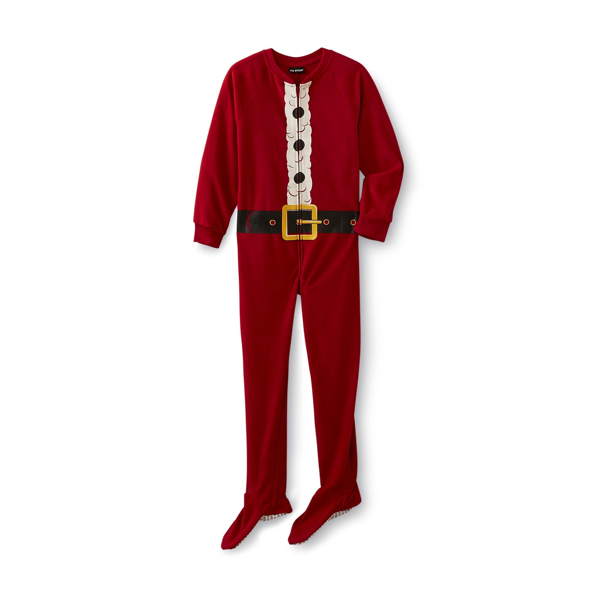Joe Boxer Boy's Christmas Fleece Sleeper Pajamas - Santa