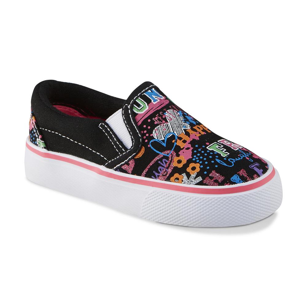 Canyon River Blues Toddler Girl's Lil Maddie Black/Multicolor/Graffiti Slip-On Shoe