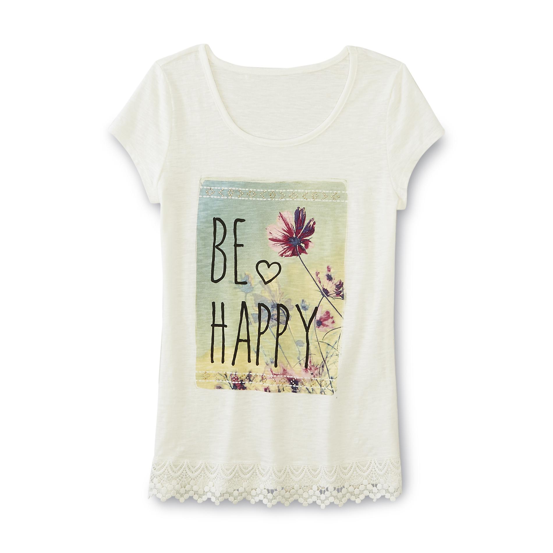 Canyon River Blues Girl's Graphic T-Shirt - Be Happy