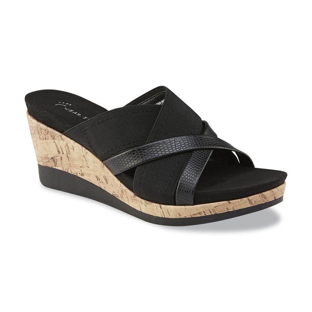 Wear Ever Women's Goldy Black Wedge Sandal