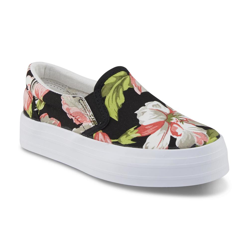 Bongo Girl's Vera Black/Floral Casual Shoe