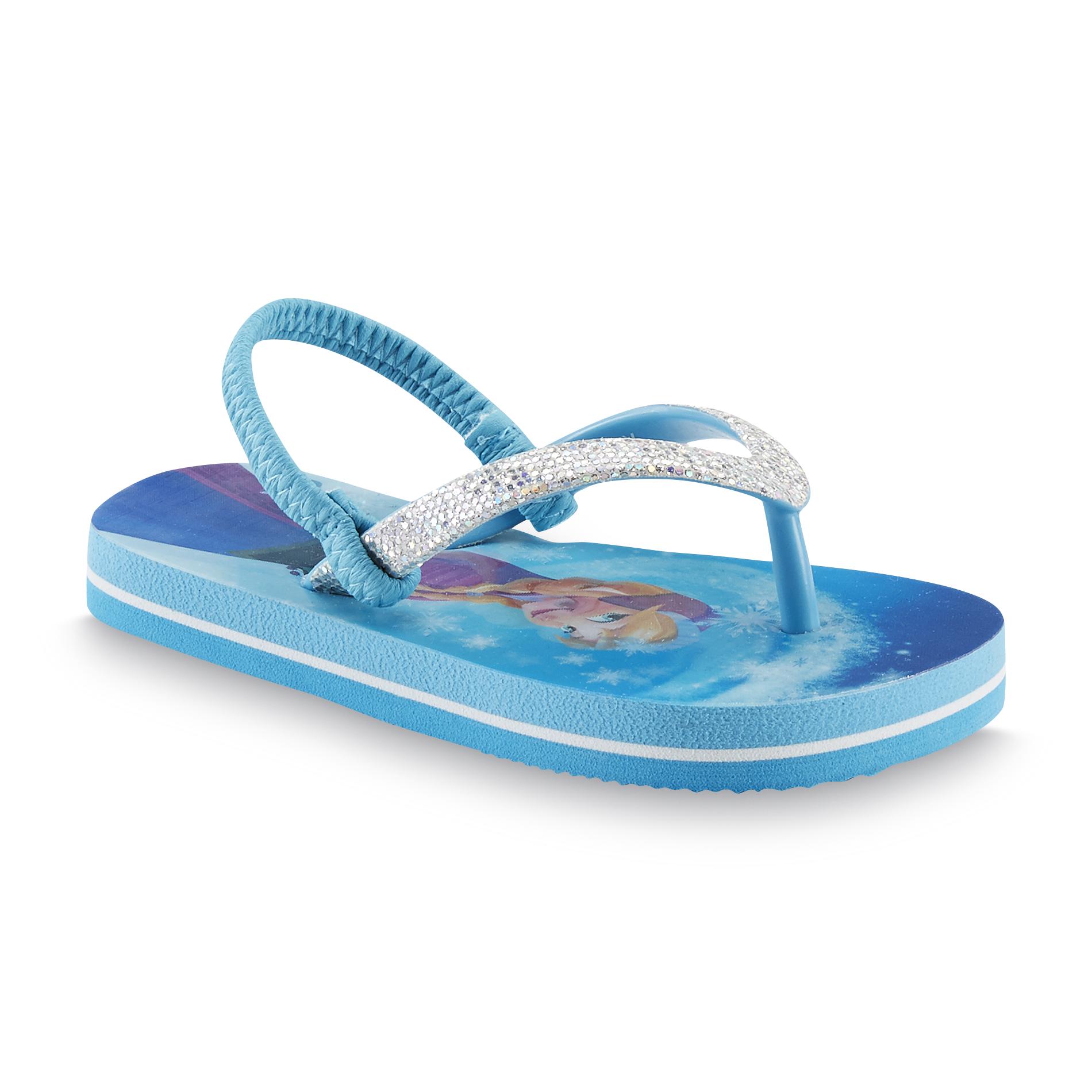 Disney Frozen Toddler Girl's Blue/Hologram Slingback Flip-Flop