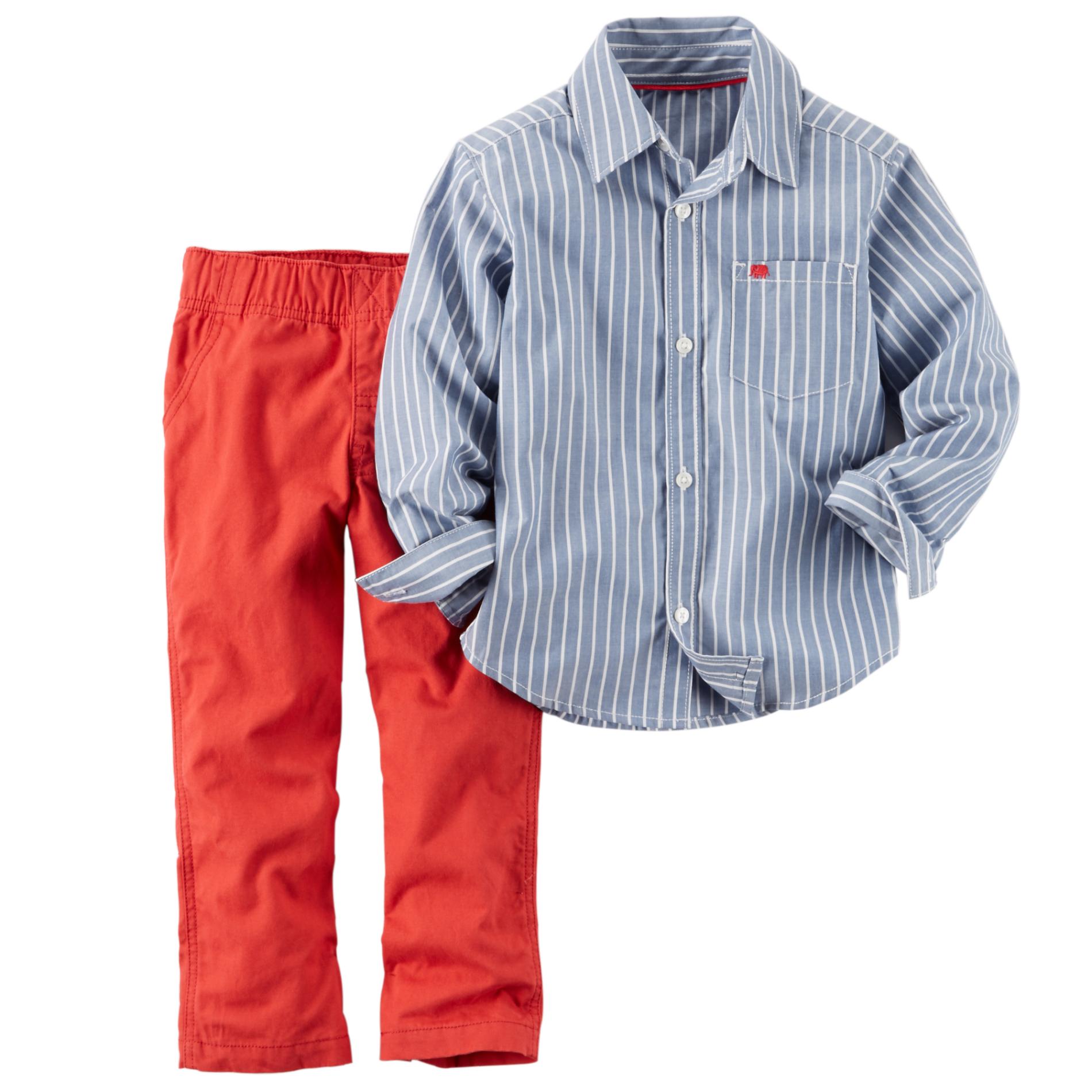Carter's Toddler Boy's Button-Front Shirt & Pants - Striped