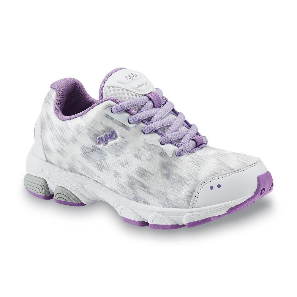 Ryka Girl's Graffiti Athletic Shoe - Silver/Purple