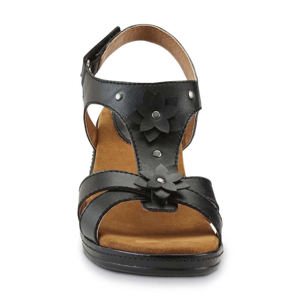 Thom McAn Women's Wanda Black Embellished Slingback Sandal