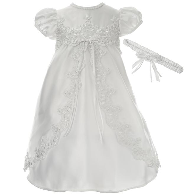 MaDonna Newborn & Infant Girl's Baptism Gown & Headband