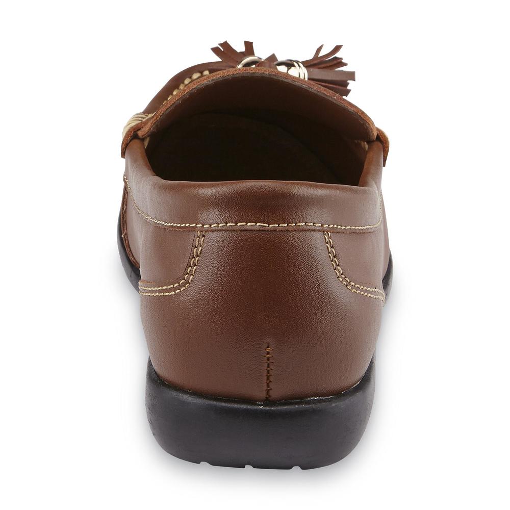 Thom McAn Women's Caeley Brown Leather Loafer - Wide Width Available