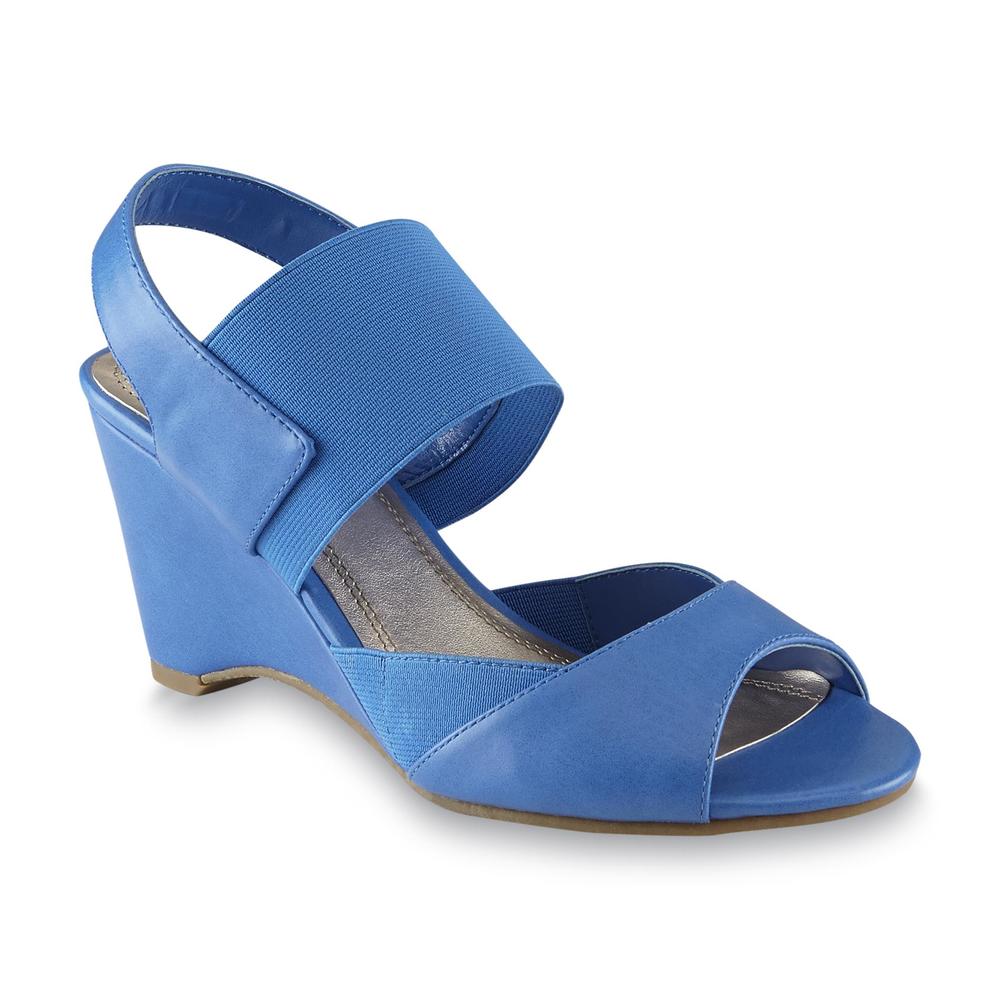 Basic Editions Women's Geralyn Blue Wedge Sandal