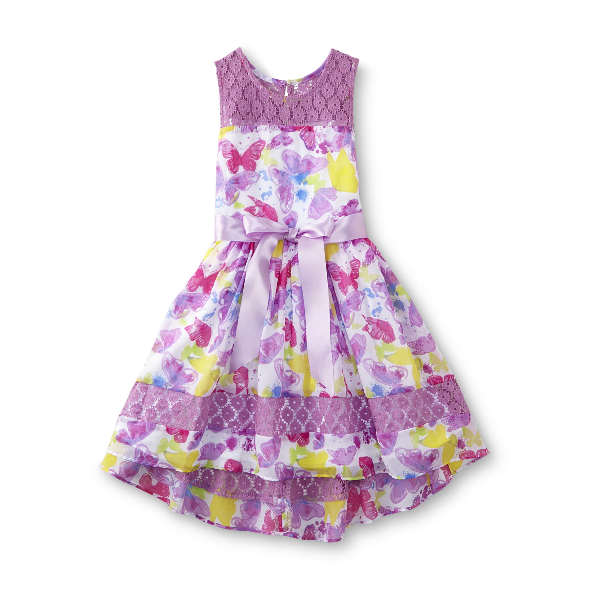 Nanette Girl's Sleeveless Dress - Butterflies