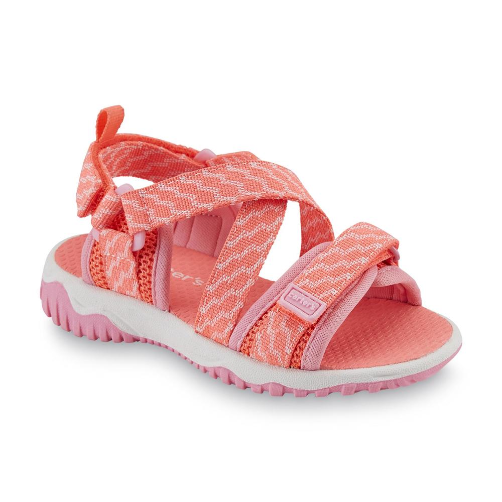 Carter's Toddler Girl's Splash Black/Blue/Pink Chevron Sport Sandal