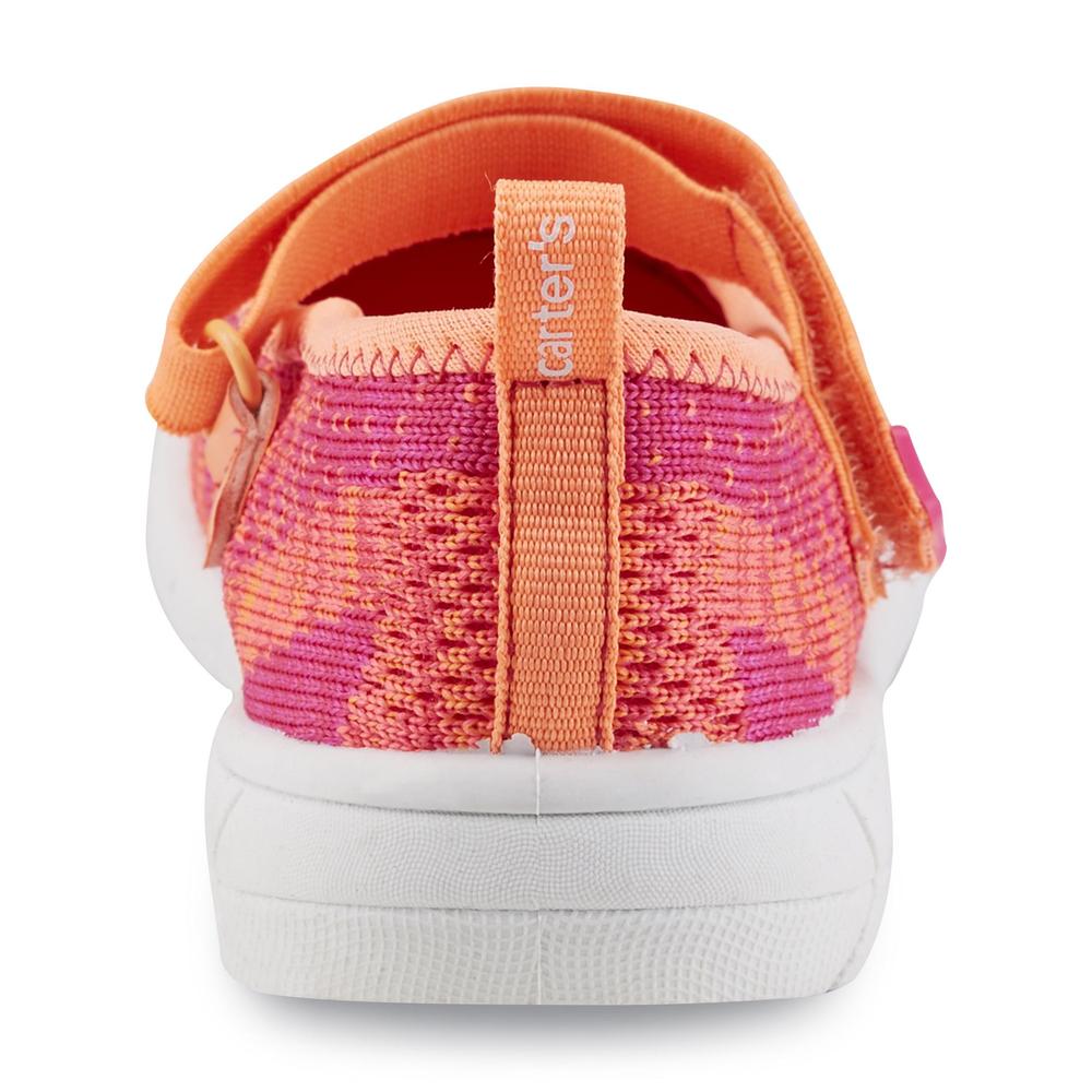 Carter's Toddler Girl's Funky3 Pink/Peach Abstract Print Mary Jane Sneaker