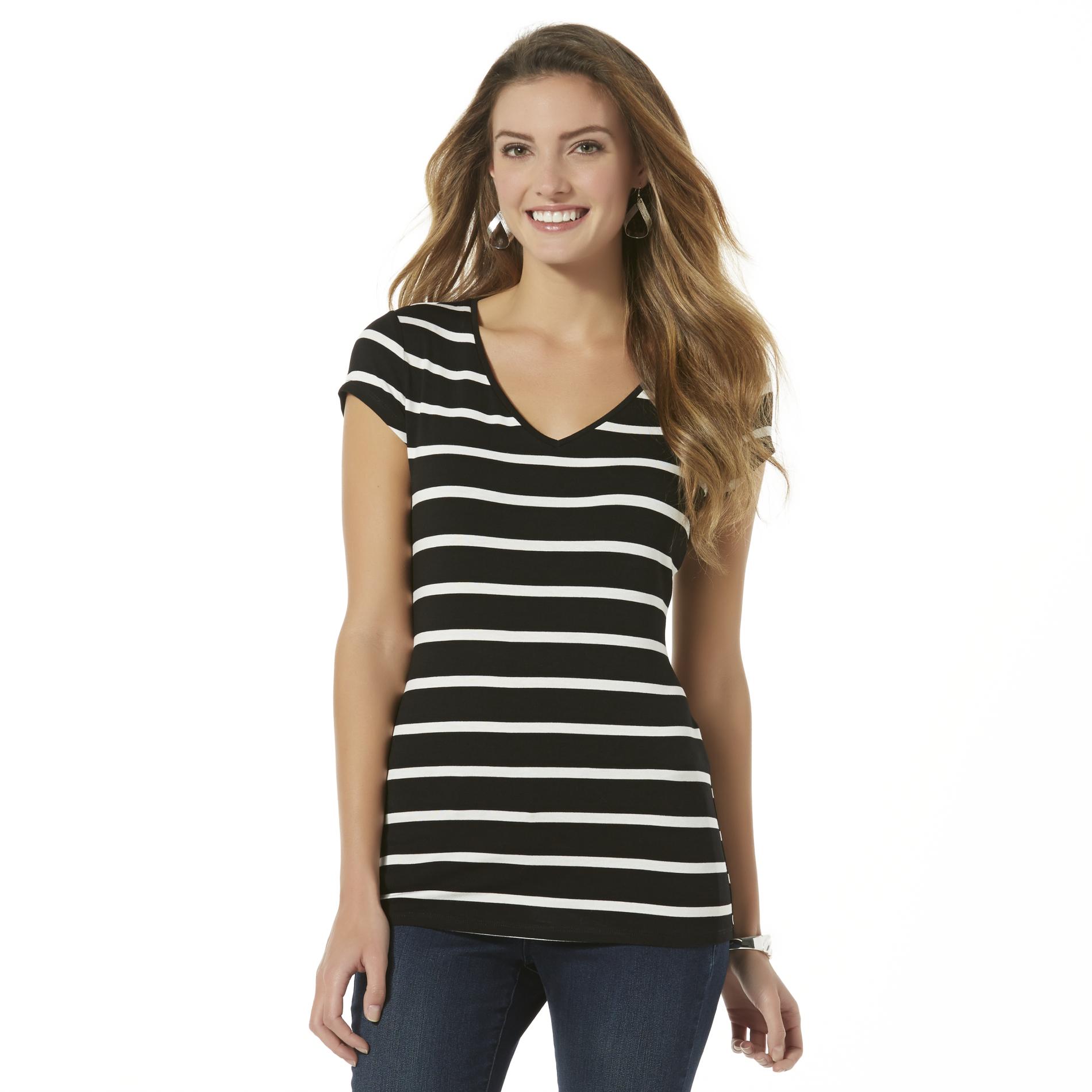 Attention Women's V-Neck T-Shirt - Striped