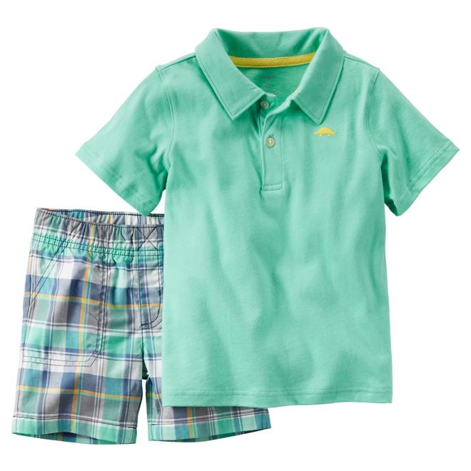 Carter's Newborn & Infant Boy's Polo Shirt & Shorts Plaid