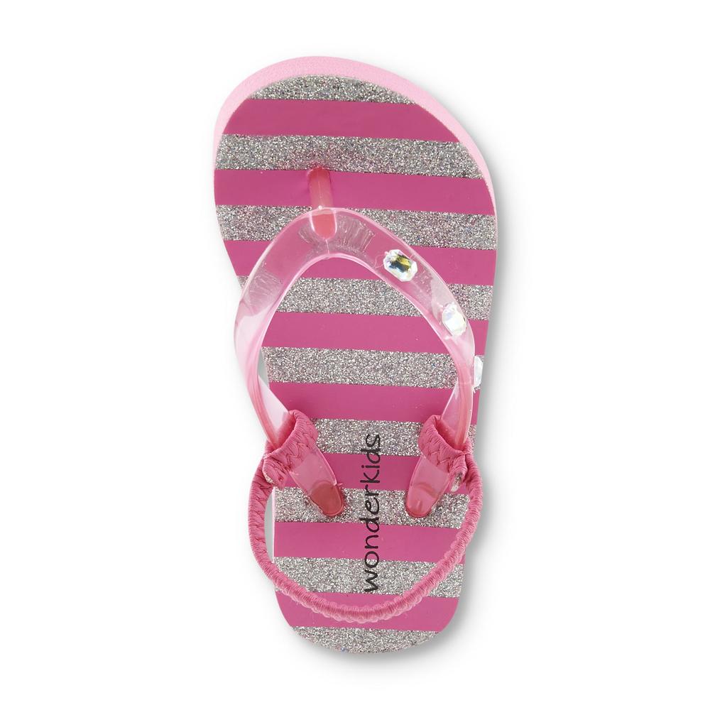Joe Boxer Toddler Girl's Maddie Pink/Striped Flip-Flop Sandal