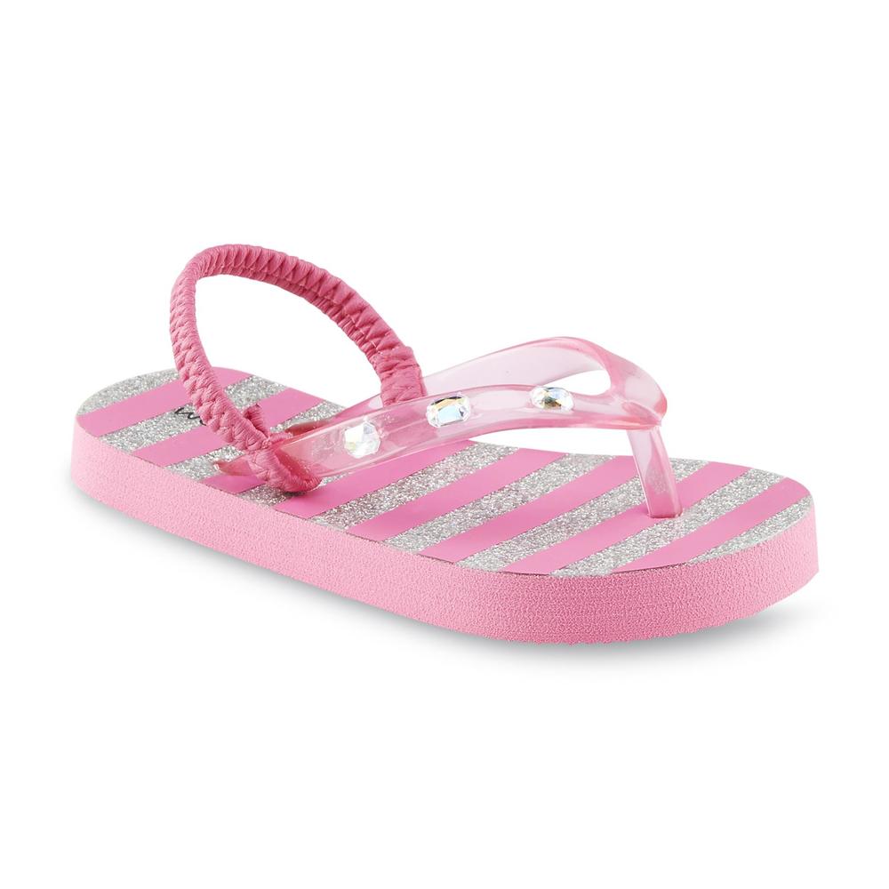 Joe Boxer Toddler Girl's Maddie Pink/Striped Flip-Flop Sandal