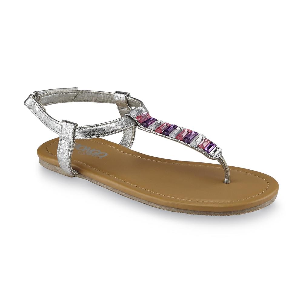 Bongo Girl's Dez Silver Jeweled-Strap Sandal