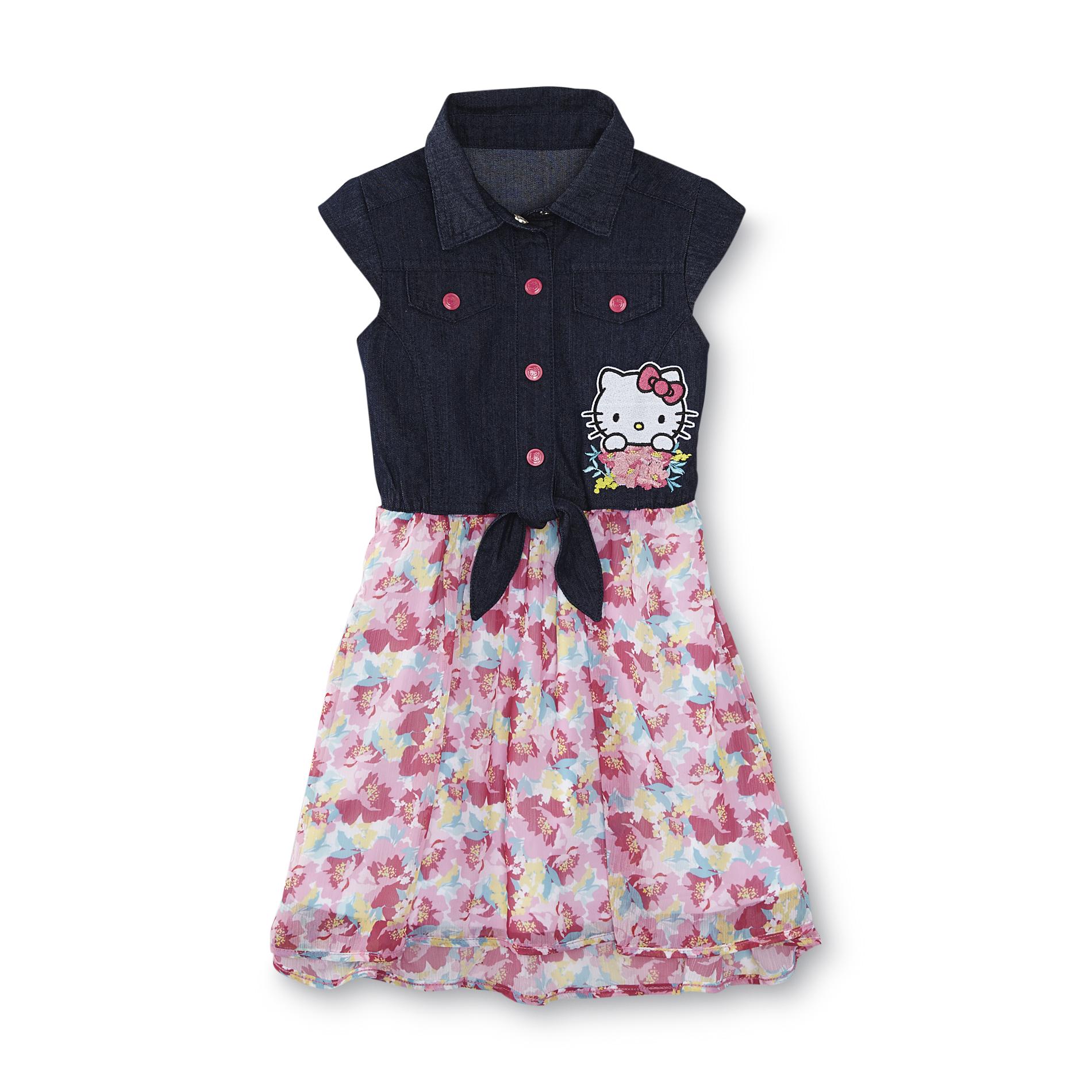 Hello Kitty Girl's Mixed-Media Dress