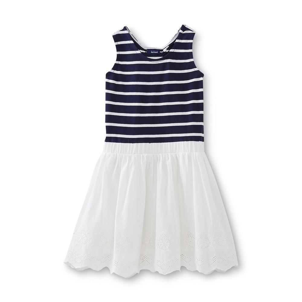 Basic Editions Girl's Embellished Dress - Striped