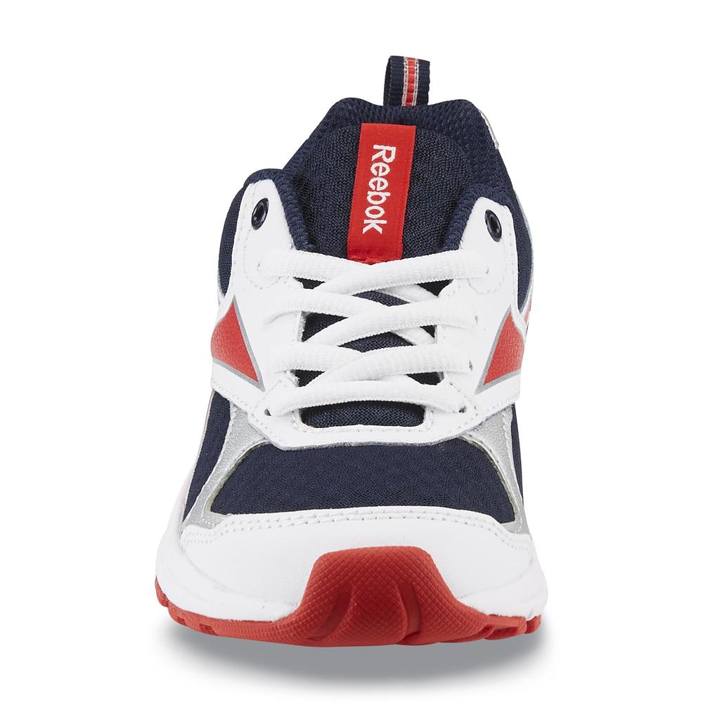 Reebok Boy's Almotio RS White/Navy/Red Athletic Shoe