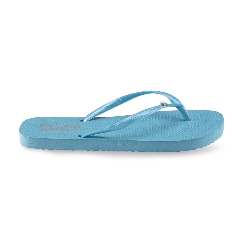 Simply Styled Women's Zori Turquoise Embellished Flip-Flop