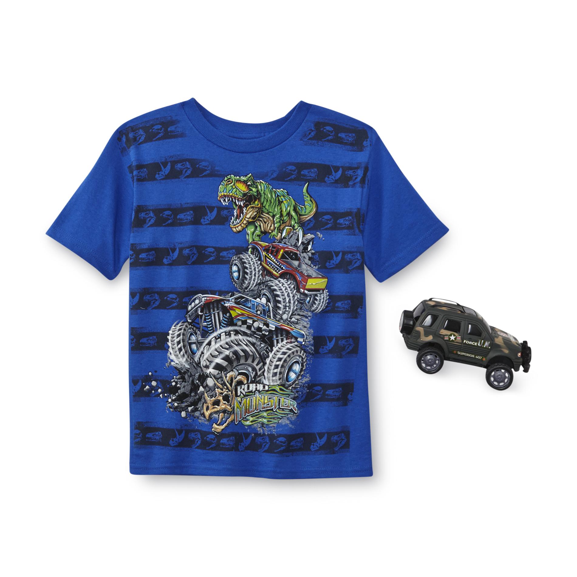 Boy's Graphic T-Shirt & Truck Toy - Road Monster