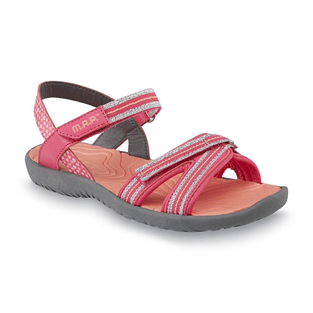 M.A.P. Girl's Carmi Pink/Silver Sport Sandal