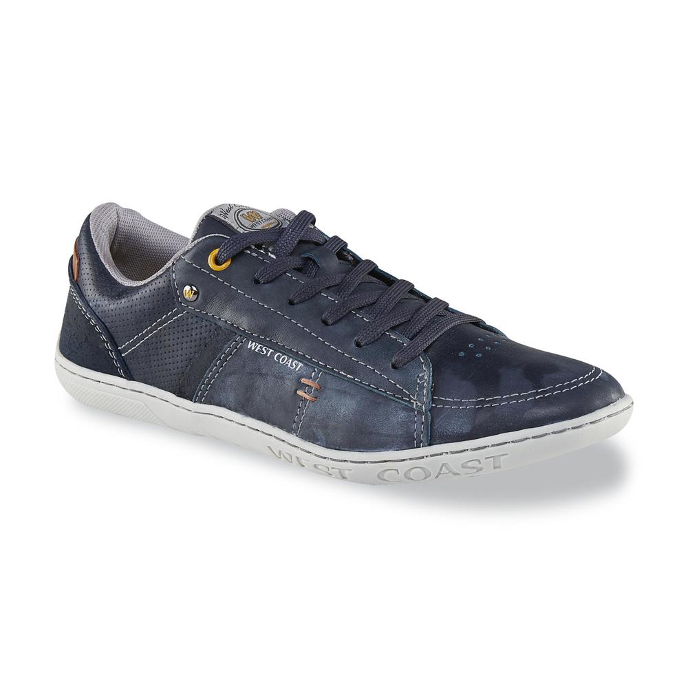 West Coast Men's Marcos Leather Casual Oxford - Blue