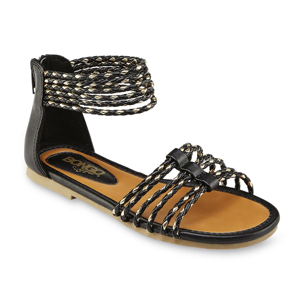 Bongo Girl's Roxy Black/Gold Gladiator Sandal