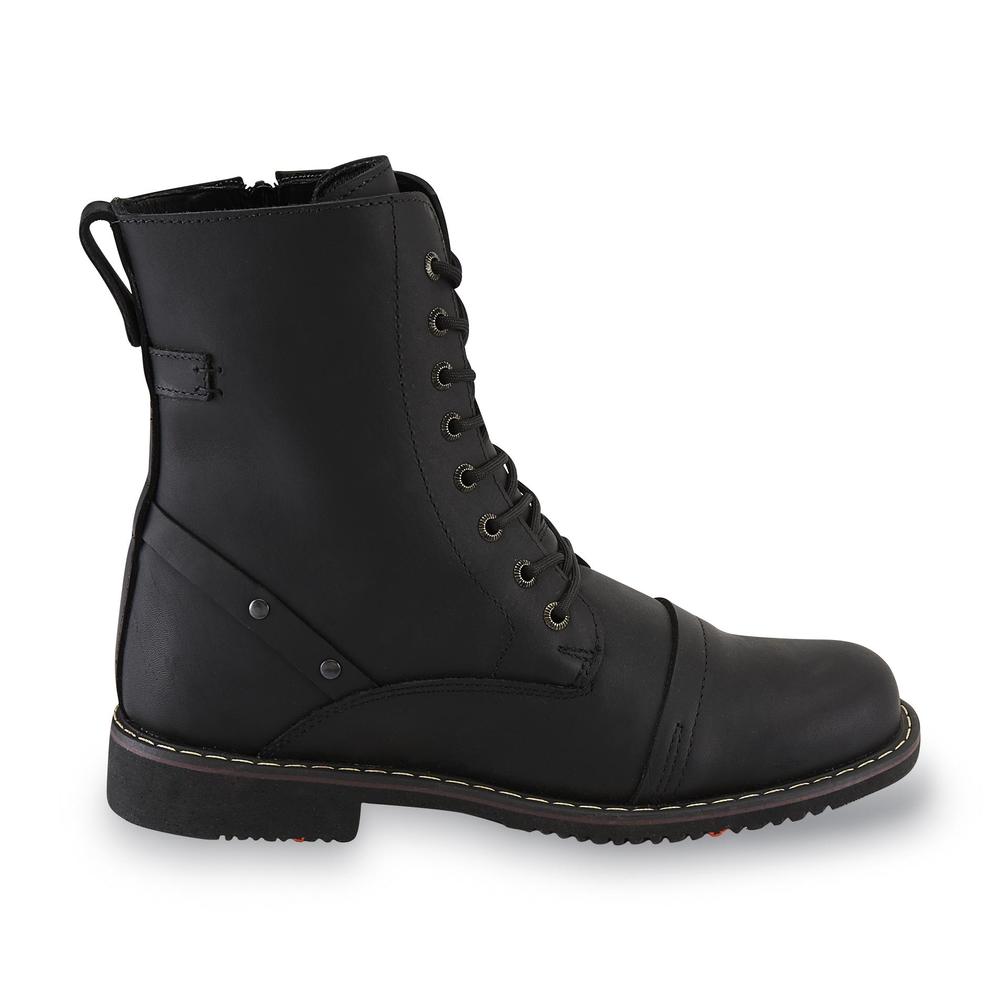 San Polos Men's Valentino Leather Boot - Black