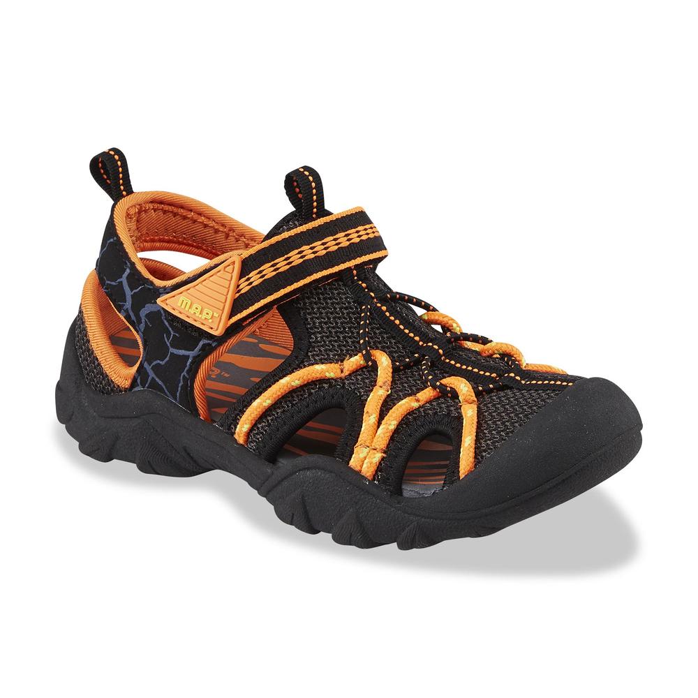 M.A.P. Boy's Emmons Black/Orange Sport Sandal