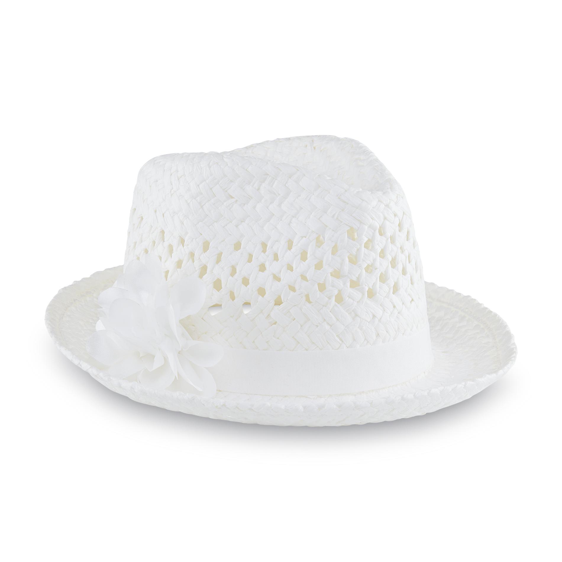 Joe Boxer Women's Open-Weave Straw Fedora Hat