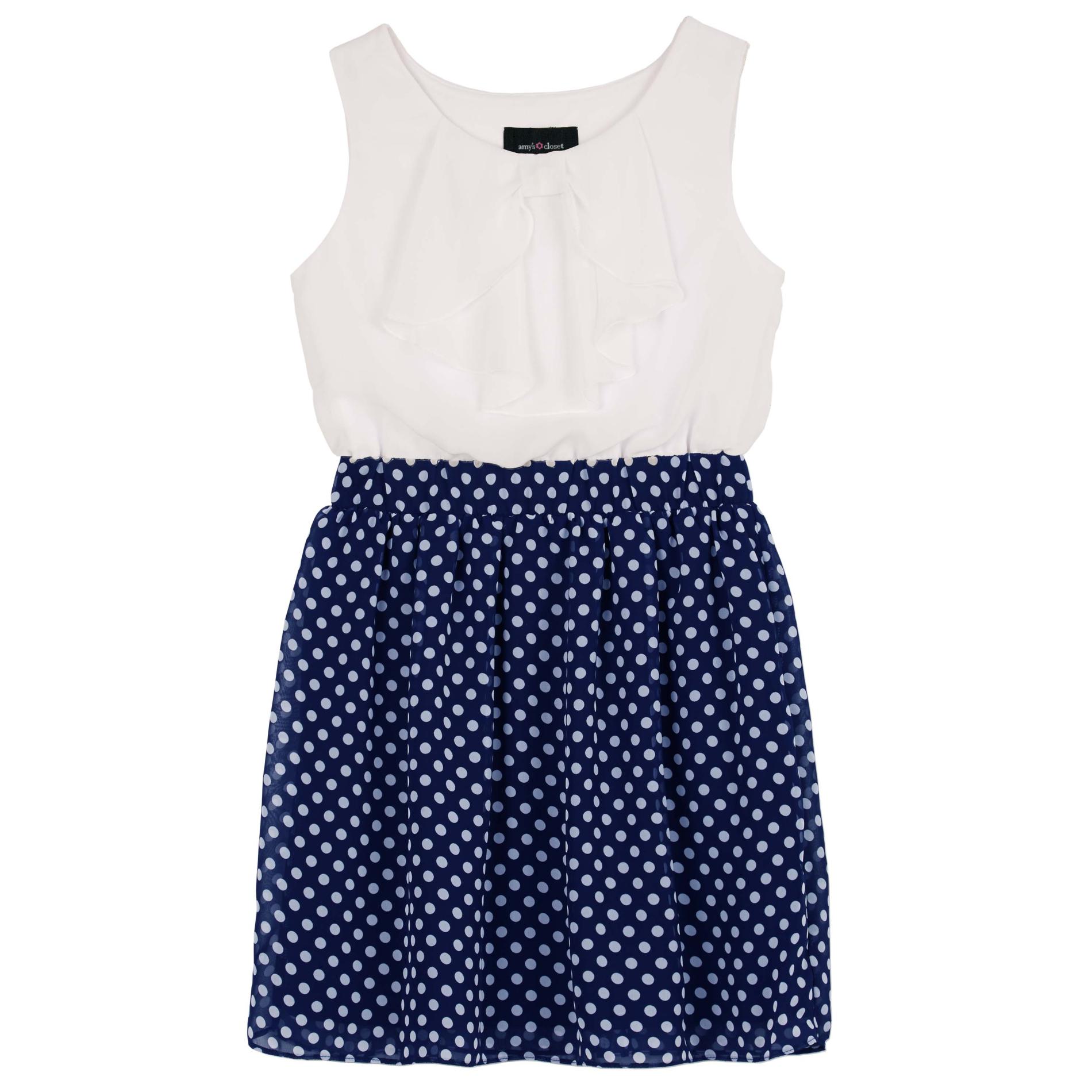 Amy's Closet Girl's Ruffled Dress - Polka Dots