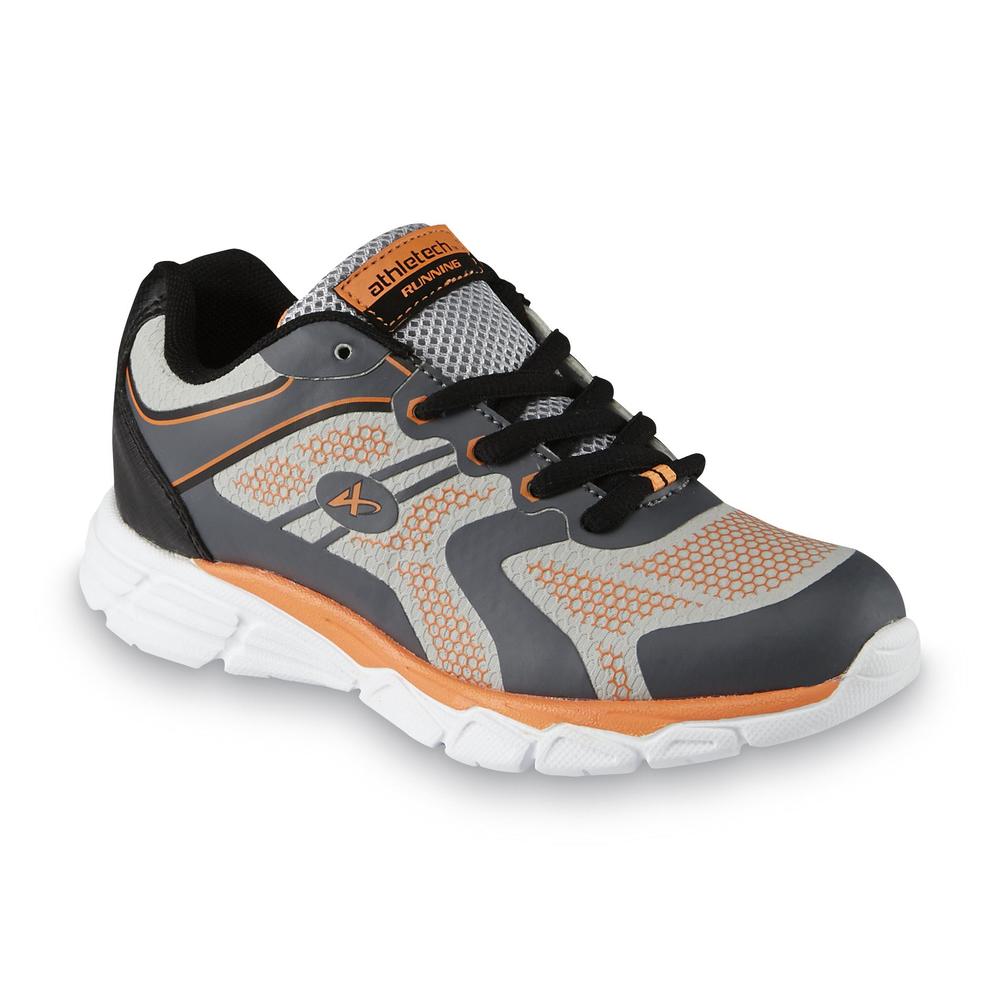 Athletech Boy's Dynamo Gray/Neon Orange Running Shoe