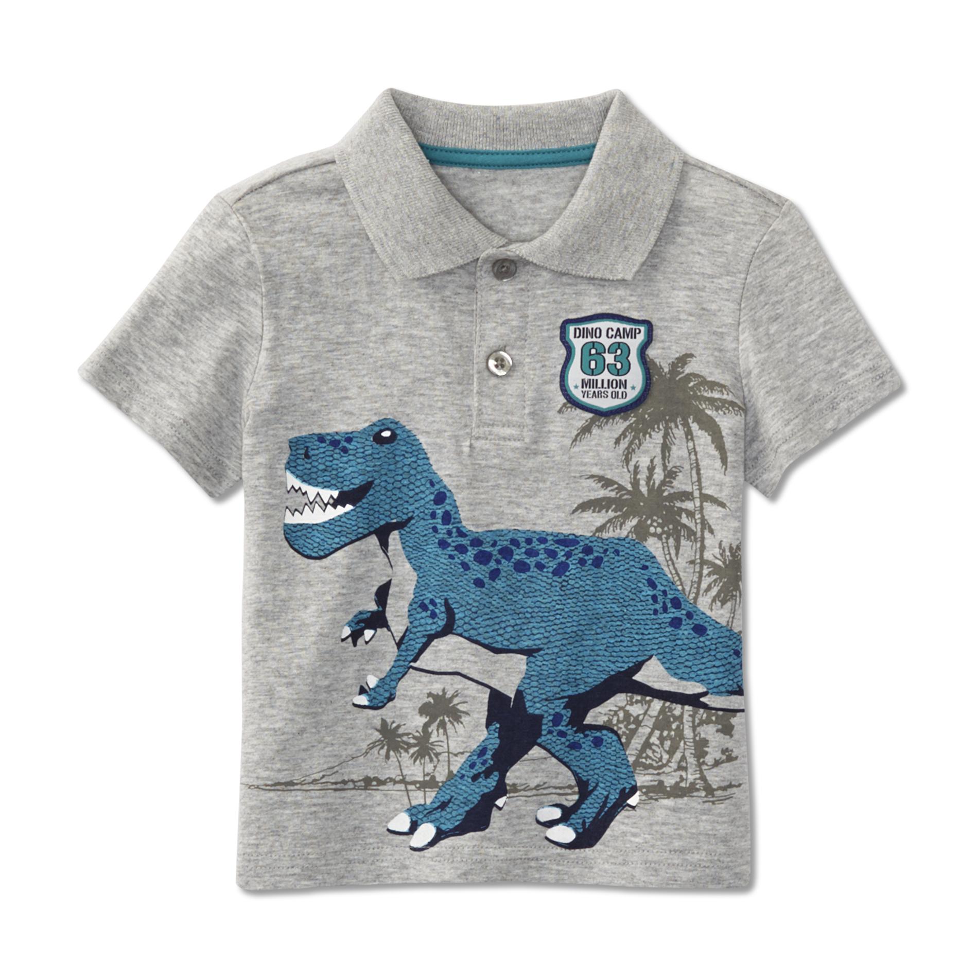 Little Lass Infant & Toddler Boy's Graphic Polo Shirt - Dinosaur