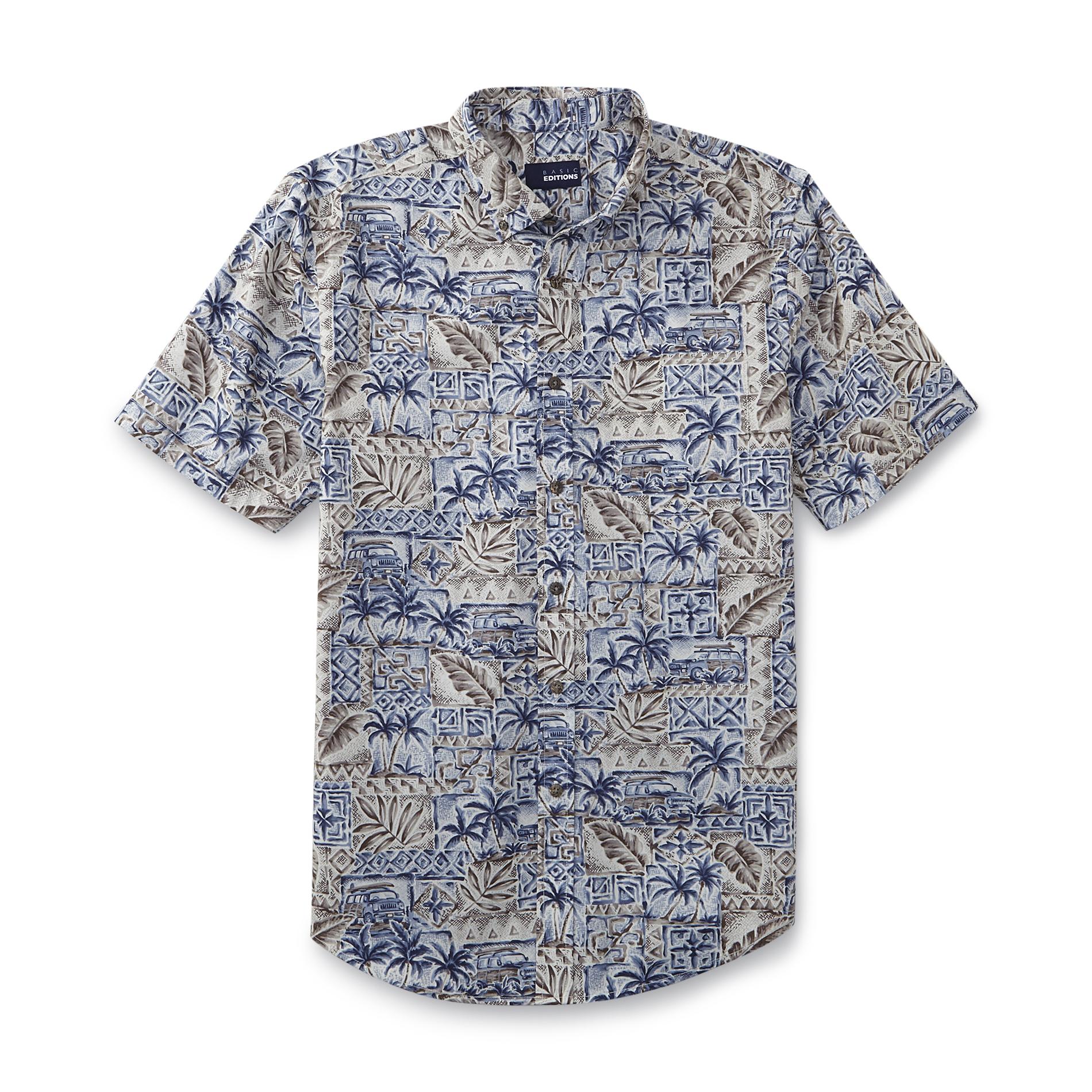 Basic Editions Men's Hawaiian Shirt - Surf Wagon