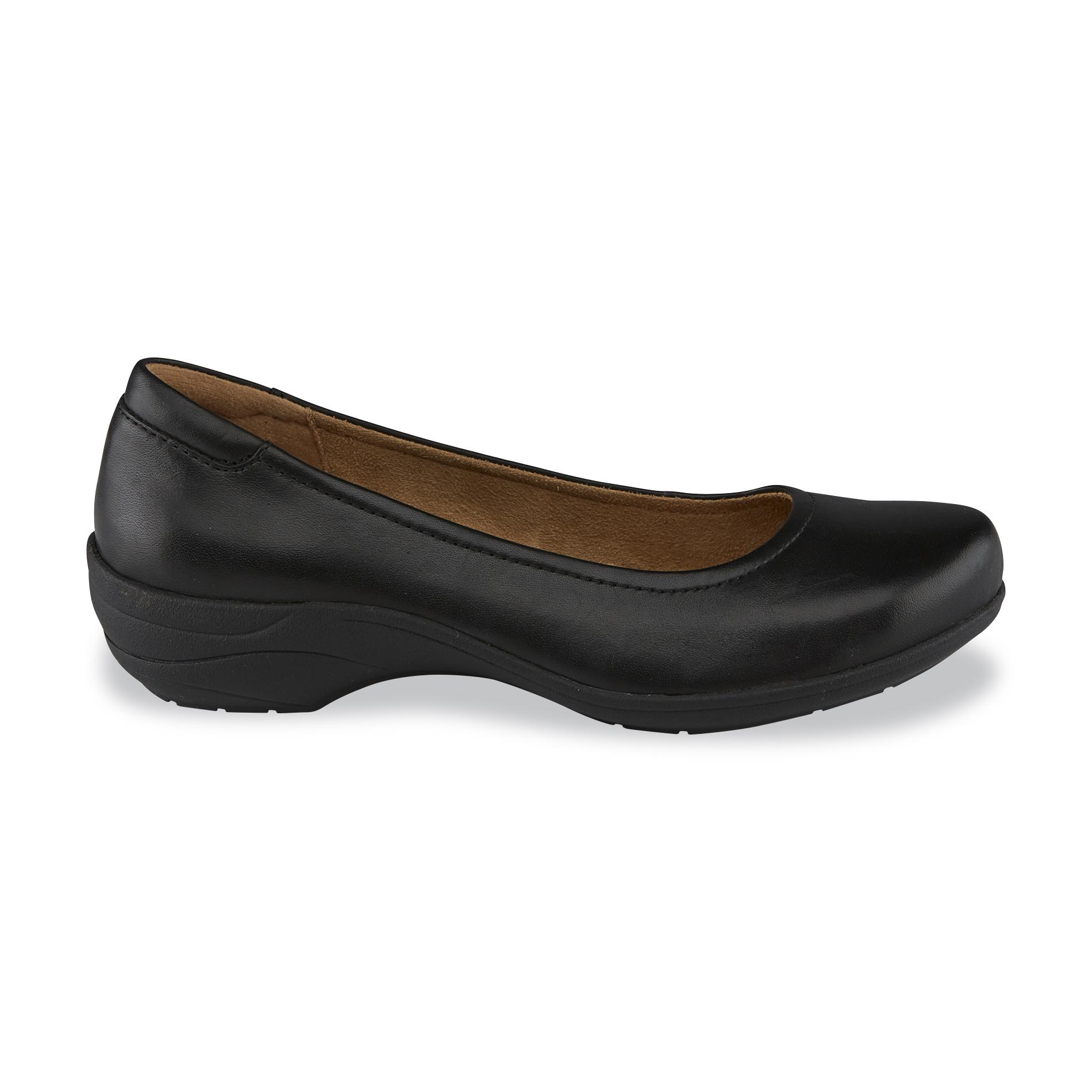 black slip on comfort shoes