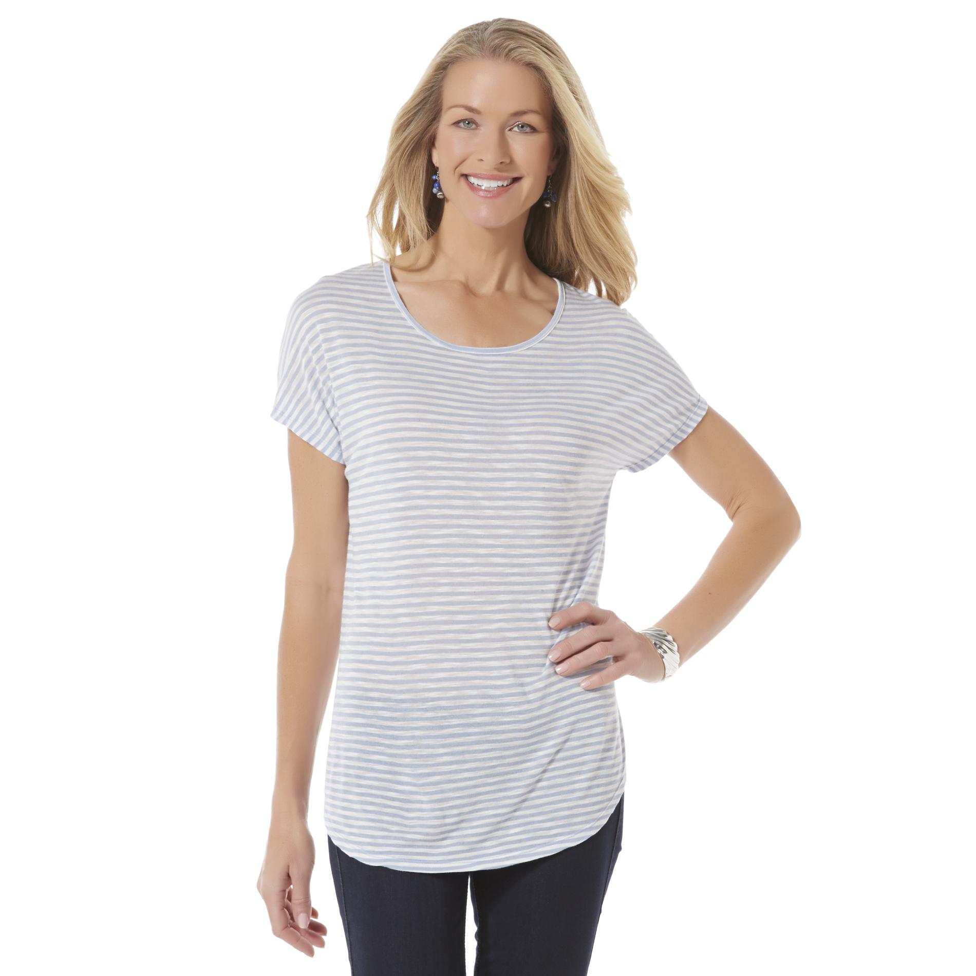 Jaclyn Smith Women's T-Shirt - Striped
