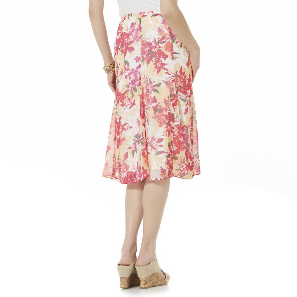 Laura Scott Women's Crepe Skirt - Floral