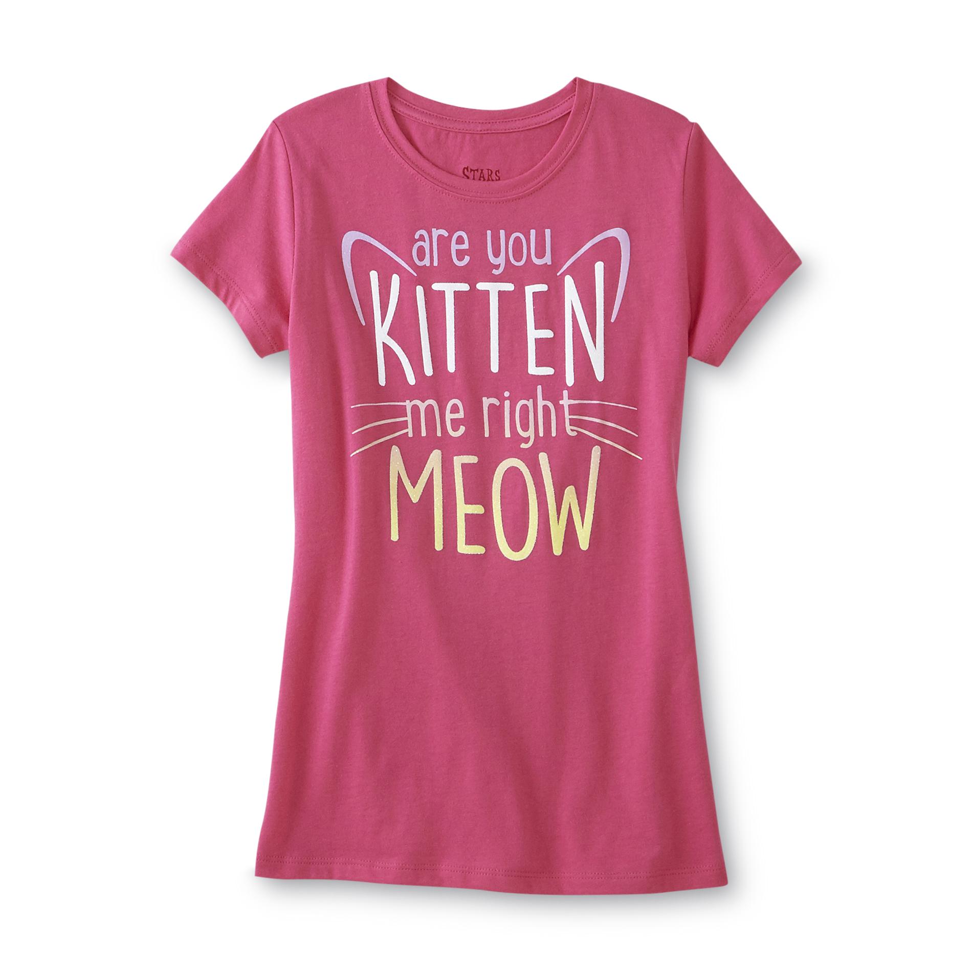 Girl's Graphic T-Shirt - Are You Kitten Me