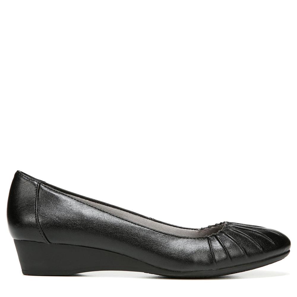 LifeStride Women's Capstone Slip Resistant Black Wedge Shoe - Wide Width Available